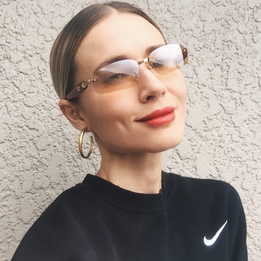 Vintage Versace Rimless Sunglasses